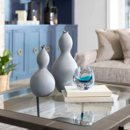 Calabaza Vase by Cyan Design in semi matte stone grey. Made from ceramic in a transitional style.