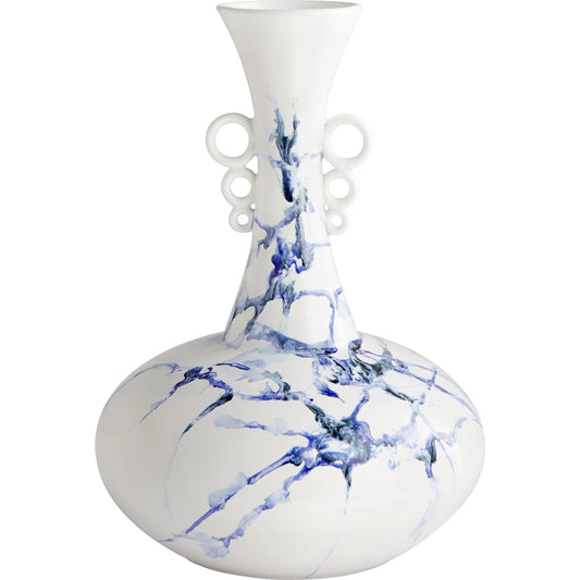Nola Vase by Cyan Design in white, cobalt blue, black. Made from ceramic in a unique style.