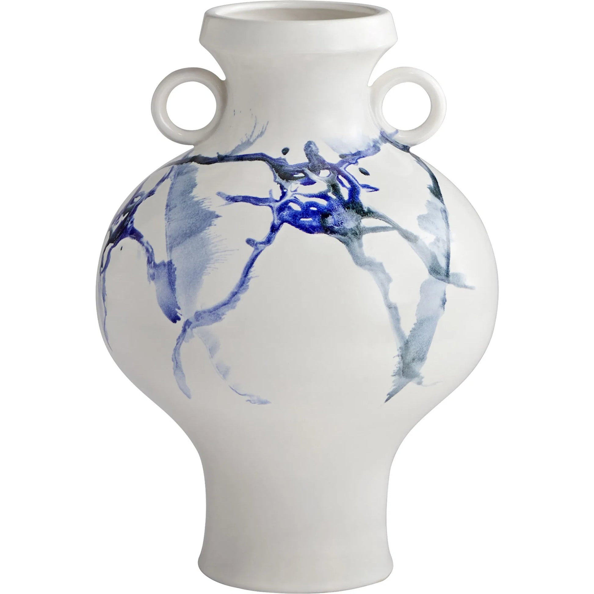 Nola Vase by Cyan Design in white, cobalt blue, black. Made from ceramic in a transitional style.