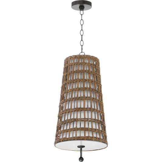 Mindoro Pendant by Cyan Design in tobacco, matte black. Made from metal, waterhyacinth in a unique style.
