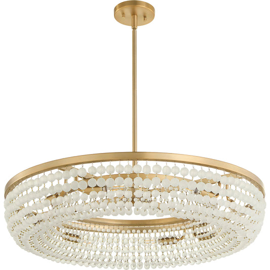 Ophelia 8 Light Chandelier by Cyan Design in aged brass. Made from calcite, steel in a unique style.