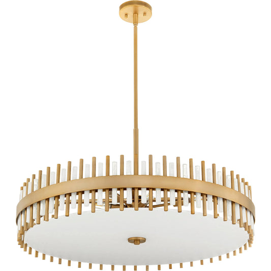 Cassio 8 Light Pendant by Cyan Design in aged brass. Made from alabaster, steel in a unique style.
