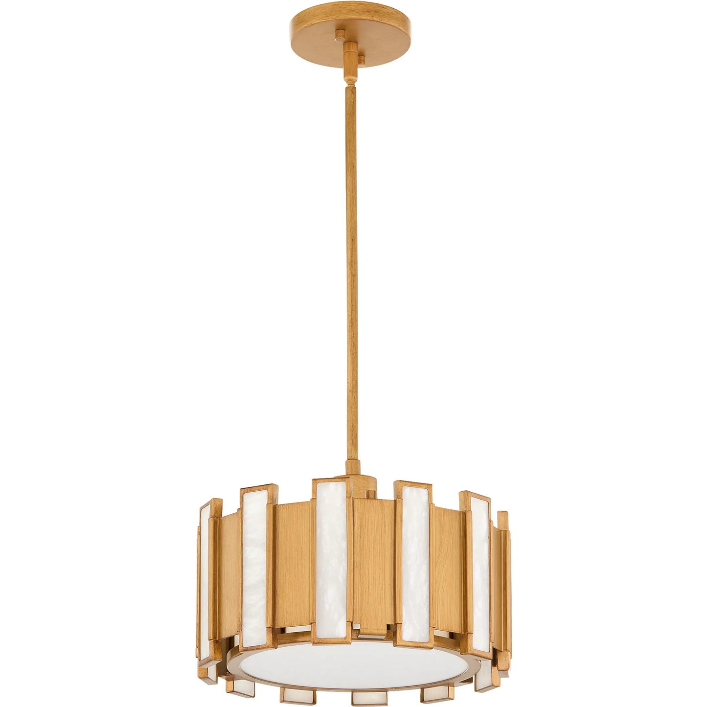 004 SI-2328825 | Primary Silo | Volterra 1 Light Pendant by Cyan Design in aged brass. Made from alabaster, steel in a modern style.