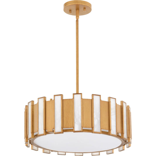 Volterra 4 Light Pendant by Cyan Design in aged brass. Made from alabaster, steel in a unique style.