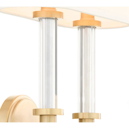 Hightower 2 Light Wall Sconce by Cyan Design in clear, aged brass. Made from glass, steel in a modern style.