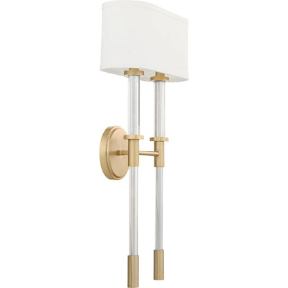 Hightower 2 Light Wall Sconce by Cyan Design in clear, aged brass. Made from glass, steel in a modern style.