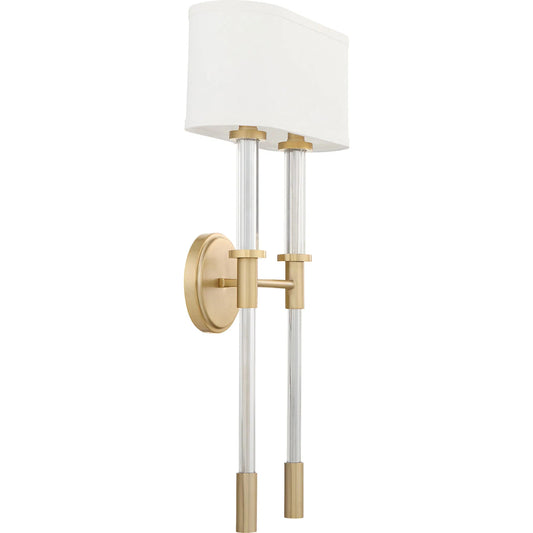 Hightower 2 Light Wall Sconce by Cyan Design in clear, aged brass. Made from glass, steel in a unique style.