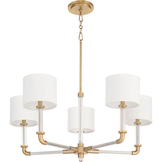 Hightower 5 Light Chandelier by Cyan Design in clear, aged brass. Made from glass, steel in a unique style.