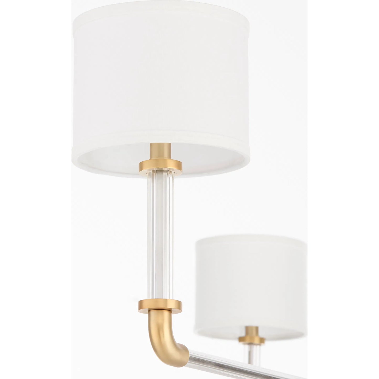 006 SI-2328634 | Closeup | Hightower 8 Light Chandelier by Cyan Design in clear, aged brass. Made from glass, steel in a modern style.