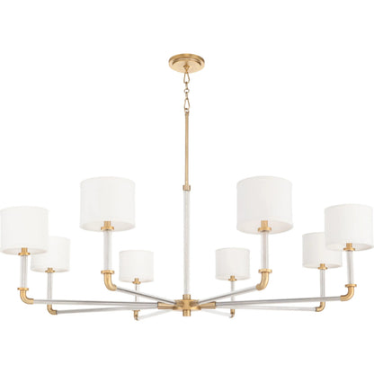 Hightower 8 Light Chandelier by Cyan Design in clear, aged brass. Made from glass, steel in a modern style.