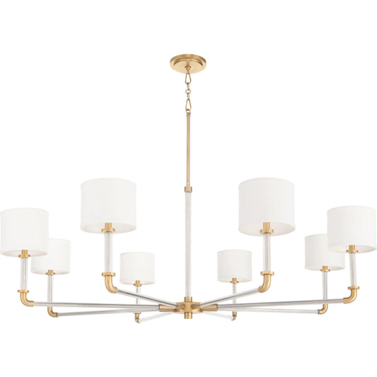 Hightower 8 Light Chandelier by Cyan Design in clear, aged brass. Made from glass, steel in a unique style.