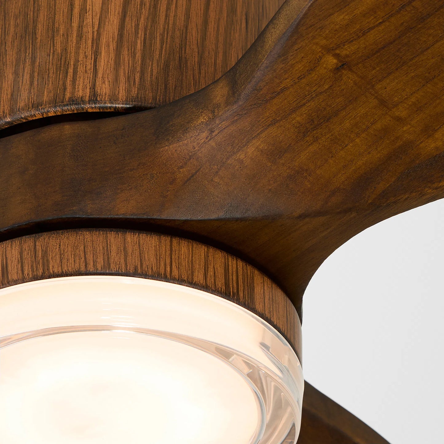 003 SI-2328680 | Closeup | Mistral Ceiling Fan by Cyan Design in walnut. Made from steel, walnut blades in a transitional style.