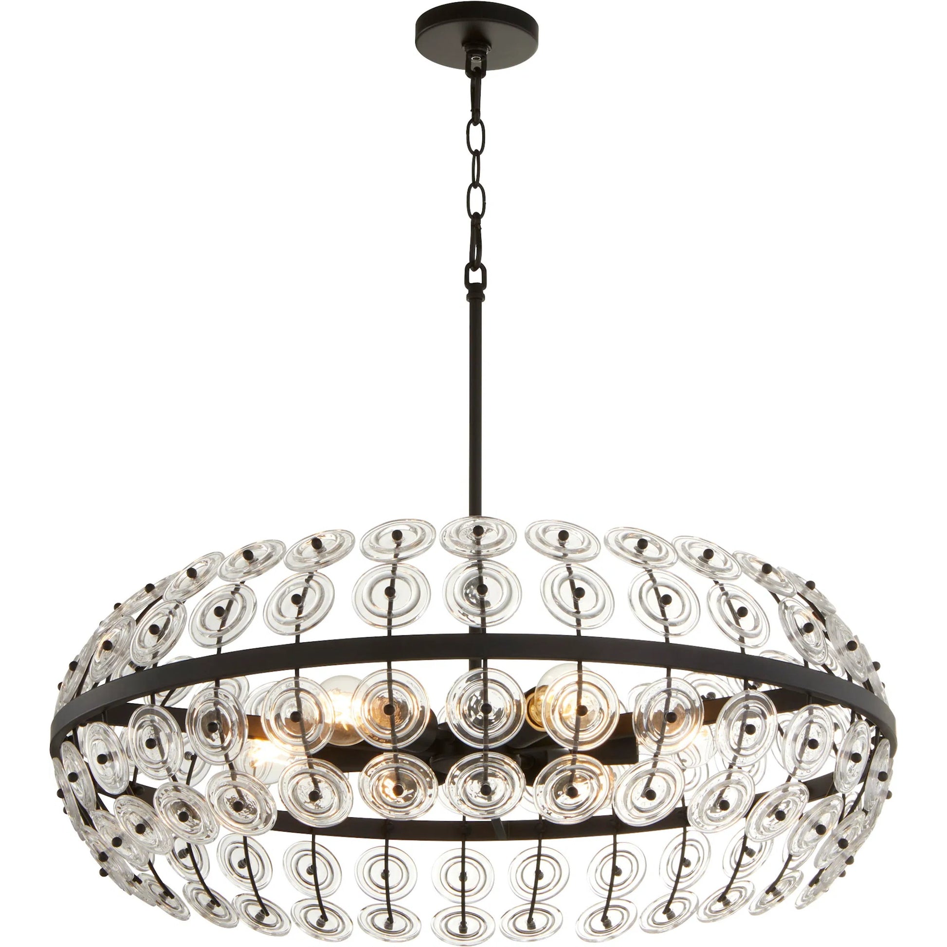 Selena 6 Light Pendant by Cyan Design. Made from glass, steel in a modern style.