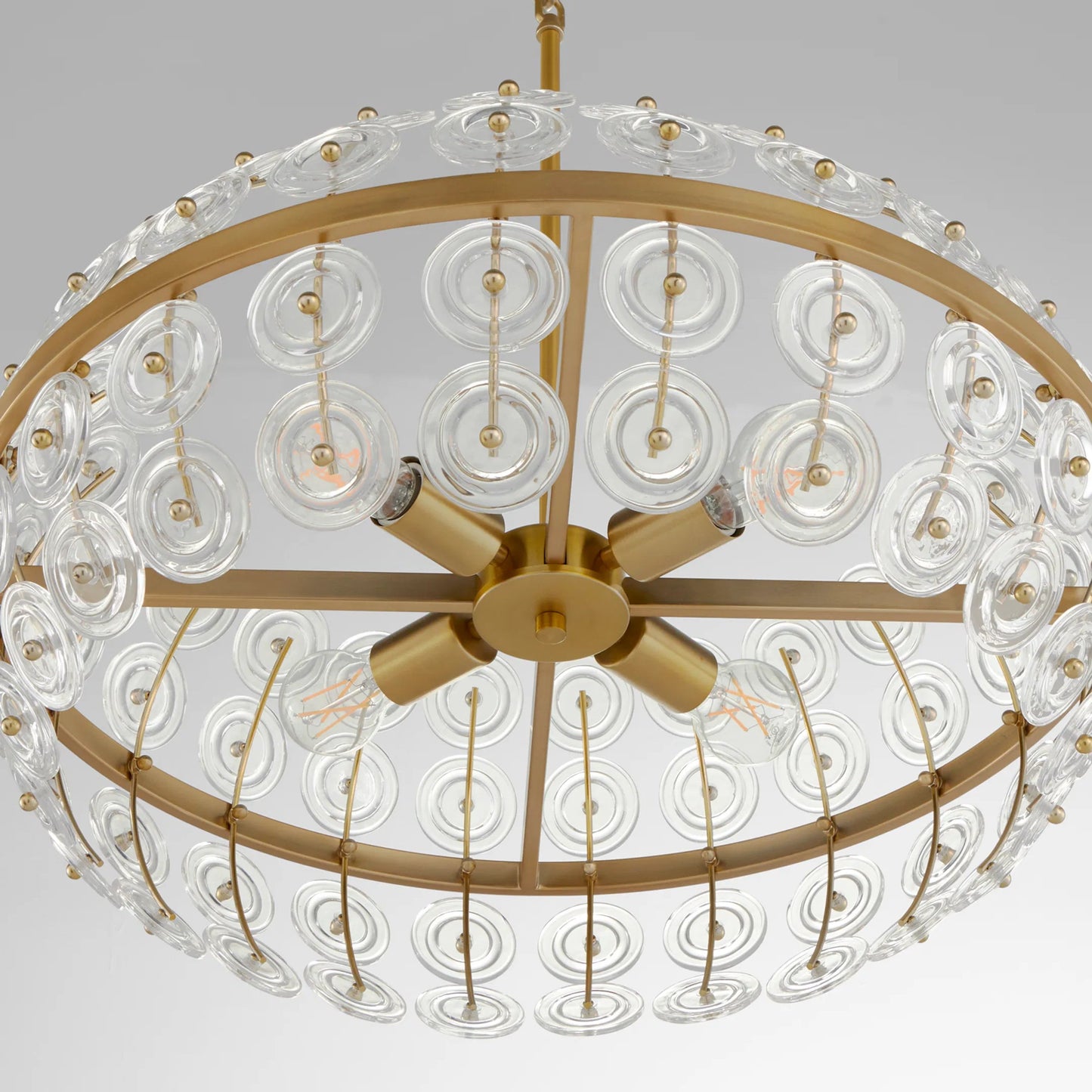 005 SI-2328769 | Closeup | Selena 4 Light Pendant by Cyan Design. Made from glass, steel in a modern style.