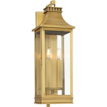 Salem 2 Light Outdoor Wall Sconce by Cyan Design in heritage brass. Made from brass, glass in a cottage & farmhouse style.