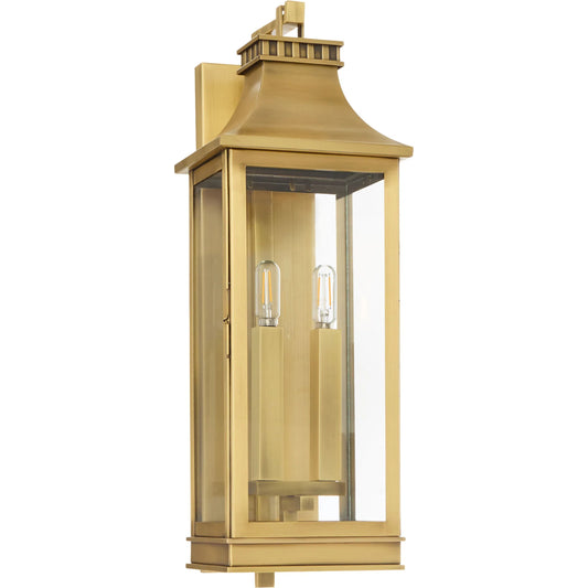 Salem 2 Light Outdoor Wall Sconce by Cyan Design in heritage brass. Made from brass, glass in a unique style.