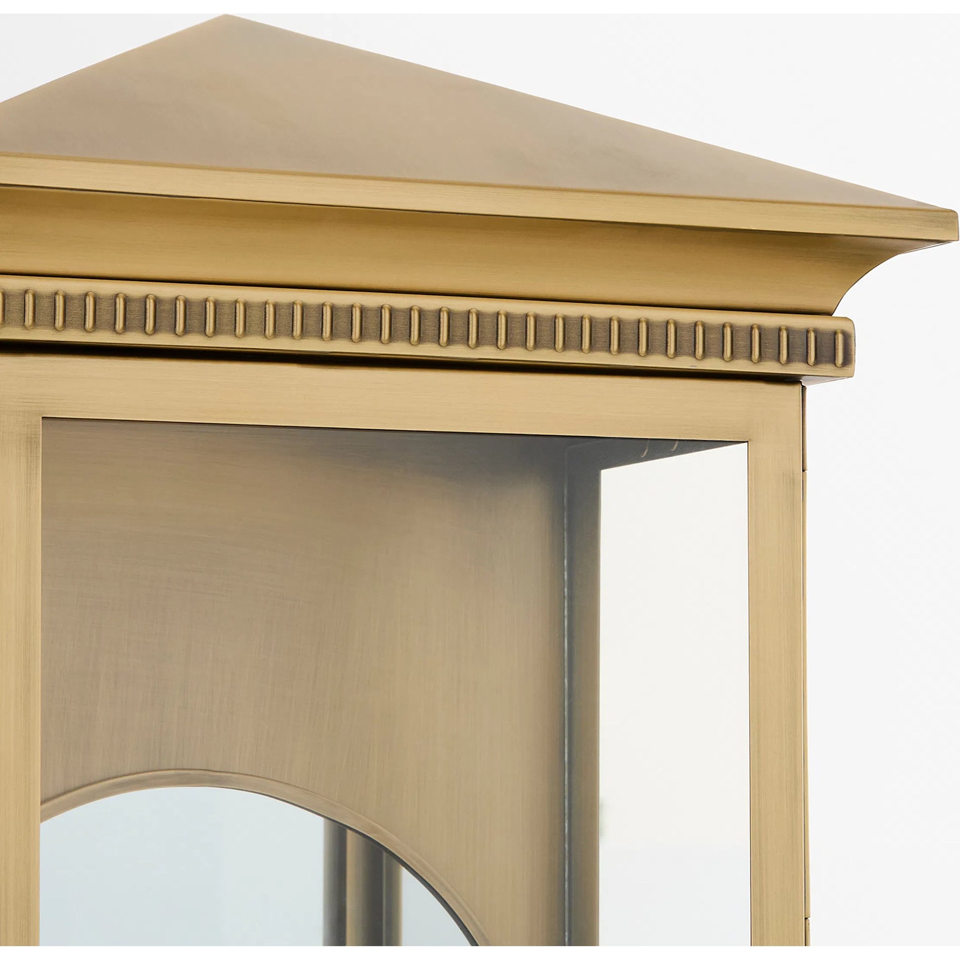 Guilford 4 Light Outdoor Wall Sconce by Cyan Design in heritage brass. Made from brass, glass in a cottage & farmhouse style.