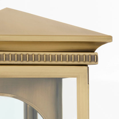 Guilford 2 Light Outdoor Wall Sconce by Cyan Design in heritage brass. Made from brass, glass in a cottage & farmhouse style.