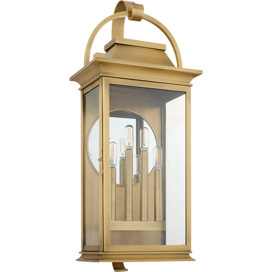Concord 4 Light Outdoor Wall Sconce by Cyan Design in heritage brass. Made from brass, glass in a unique style.