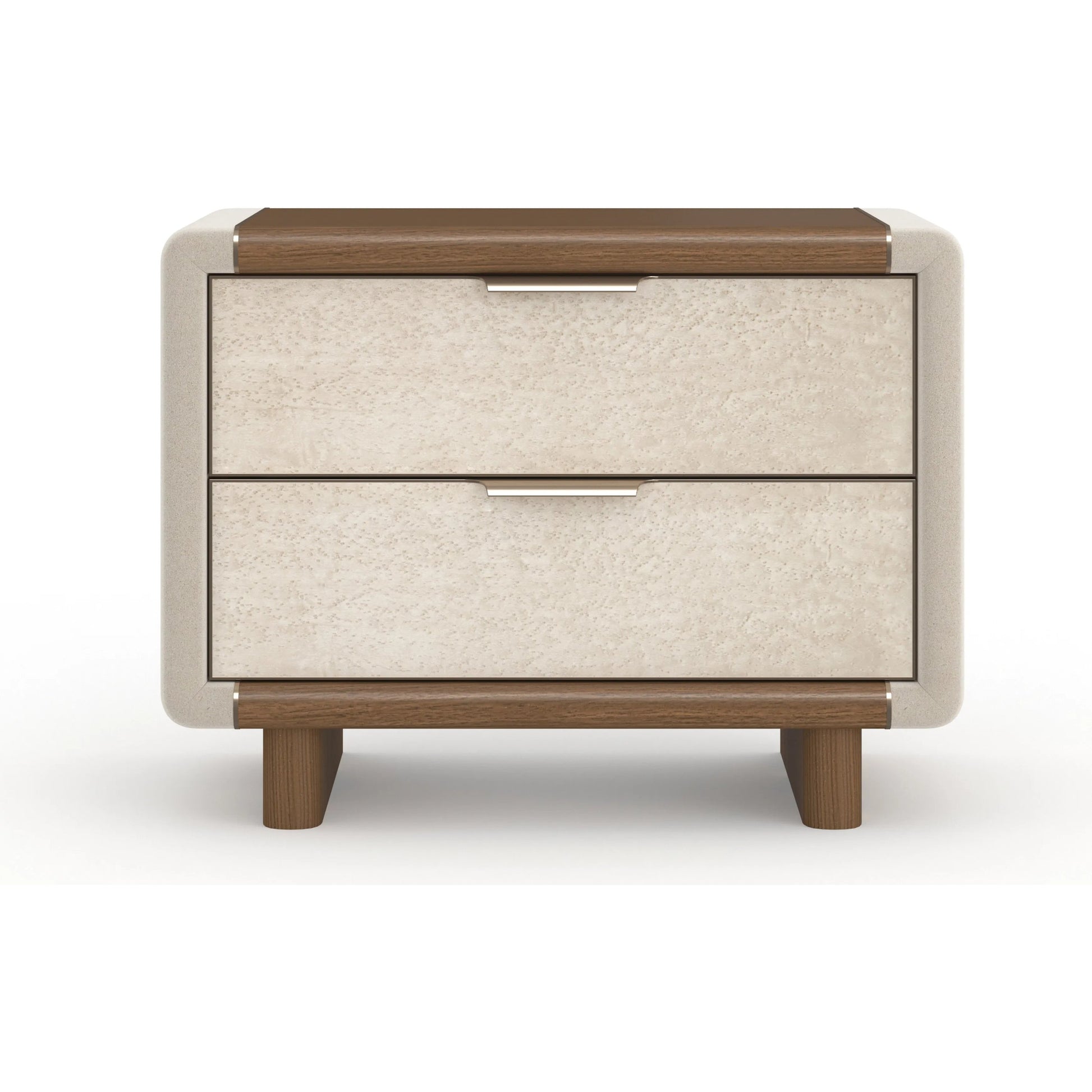 Botero Large Nightstand by Caracole in retro walnut. Made from unique in a transitional style.