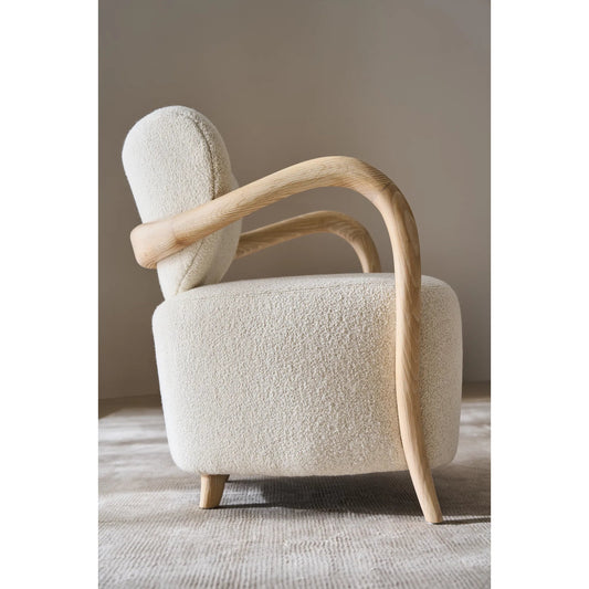 Ashanti Chair by Caracole in ivory and sun drenched oak. Made from unique in a transitional style.