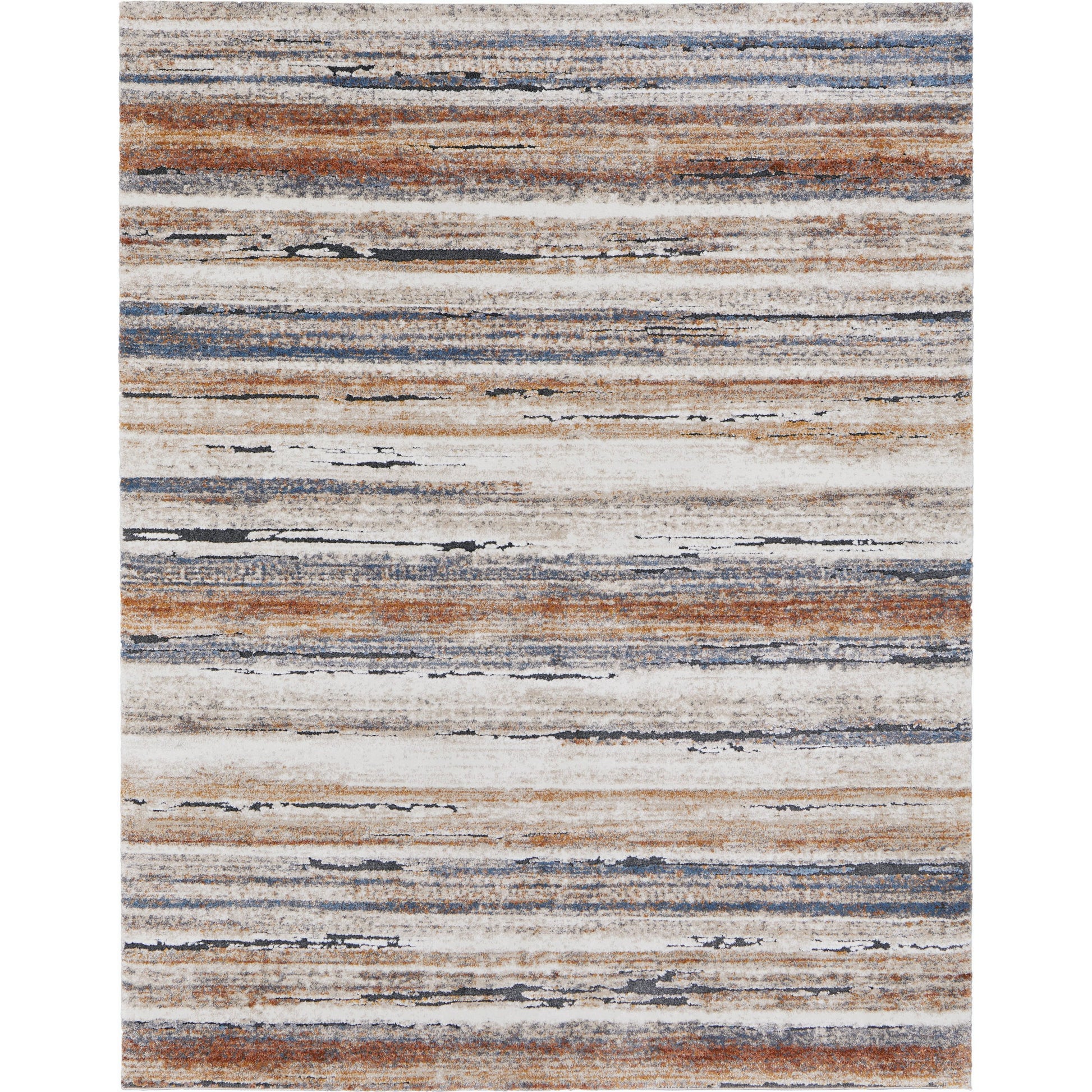 Gilmore Stripes Rug - 39MQF by Feizy in ivory, orange, gray. Made from polypropylene in a unique style.