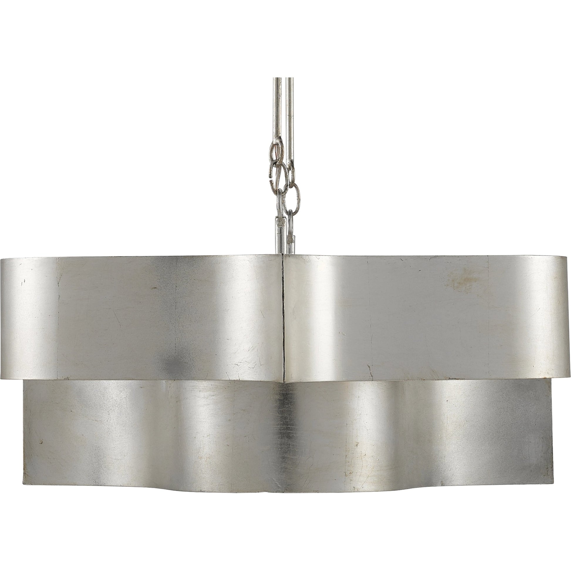Grand Lotus Oval Chandelier by Currey and Company. Made from wrought iron in a modern style.