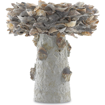 Oyster Shell Bird Bath by Currey and Company. Made from oyster shells, concrete, iron in a eclectic & global style.