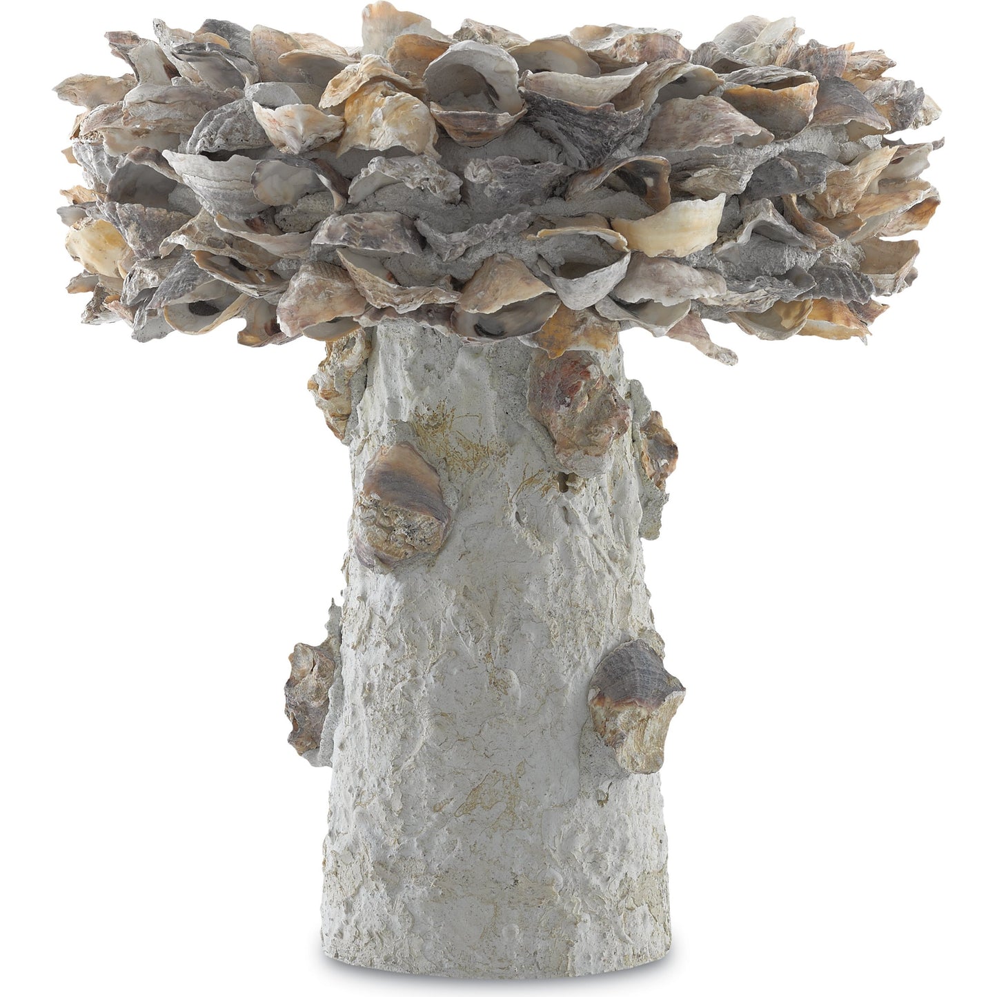 006 S-336246 | Additional Silo | Oyster Shell Bird Bath by Currey and Company. Made from oyster shells, concrete, iron in a eclectic & global style.