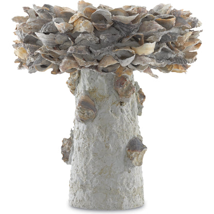 Oyster Shell Bird Bath by Currey and Company. Made from oyster shells, concrete, iron in a eclectic & global style.