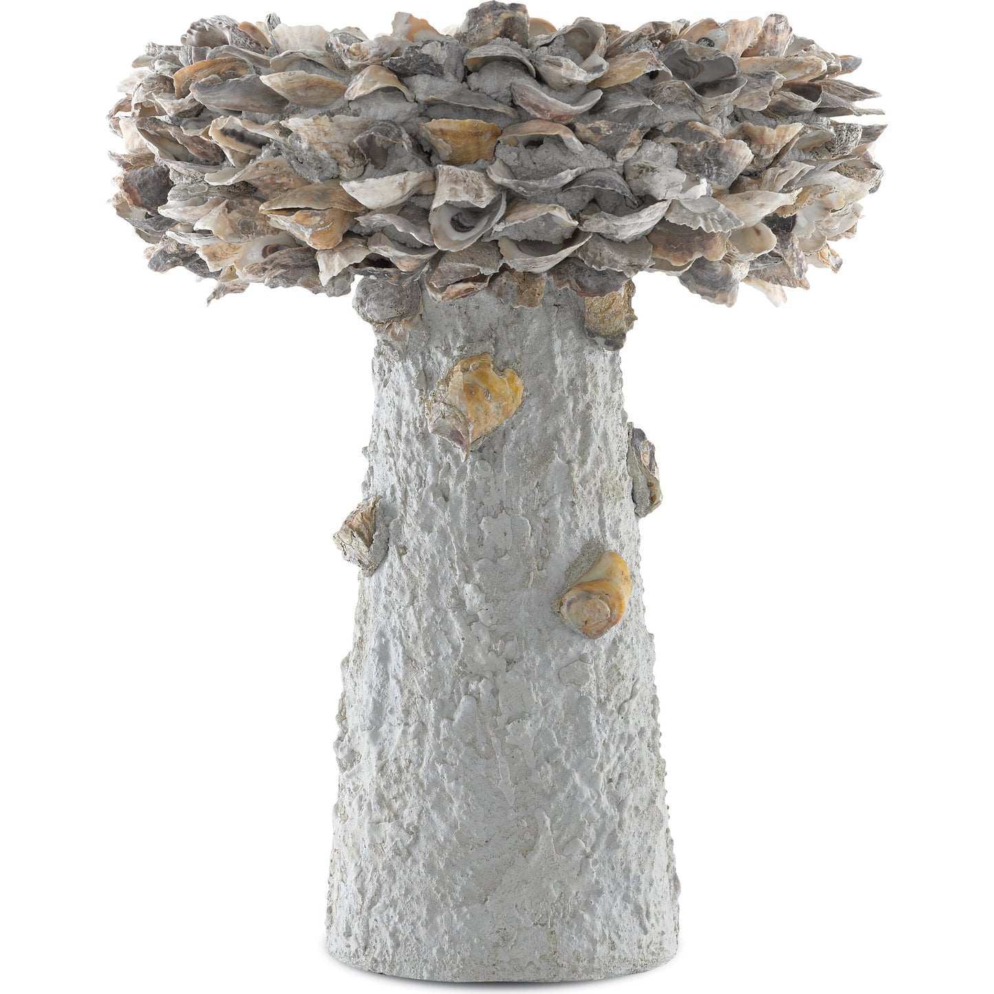 007 S-336247 | Additional Silo | Oyster Shell Bird Bath by Currey and Company. Made from oyster shells, concrete, iron in a eclectic & global style.