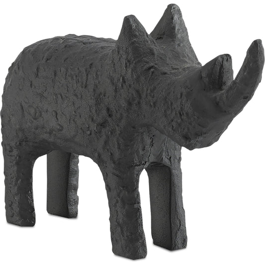 Rhino Statue by Currey and Company. Made from cast aluminum in a eclectic & global style.