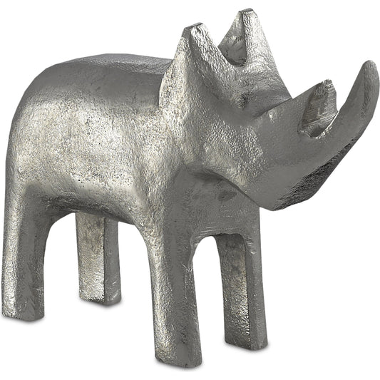 Rhino Statue by Currey and Company. Made from cast aluminum in a eclectic & global style.