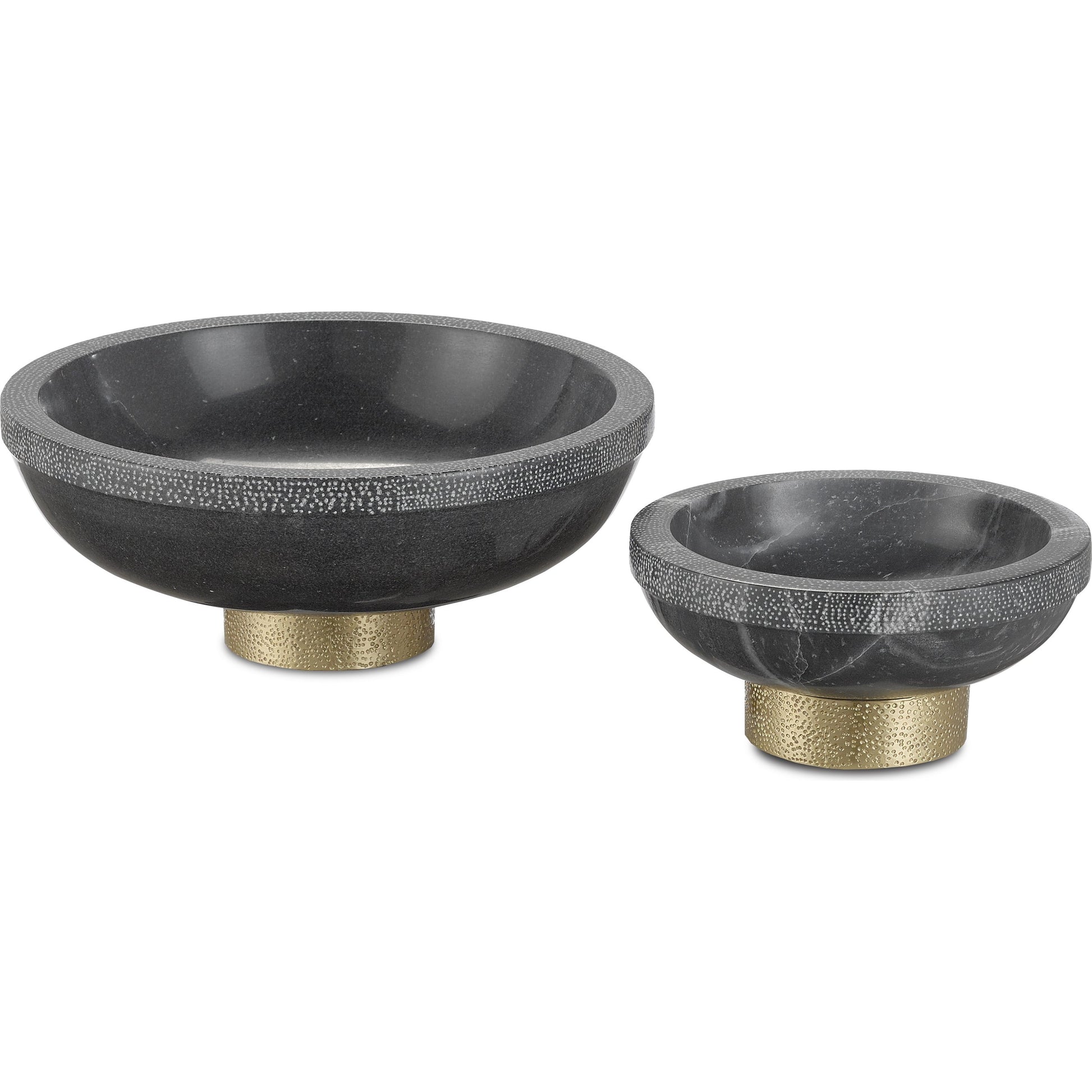 Valor Bowl by Currey and Company in white, brass. Made from marble, brass in a eclectic & global style.