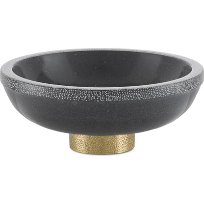 Valor Bowl by Currey and Company in white, brass. Made from marble, brass in a eclectic & global style.