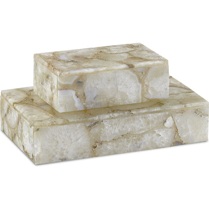 Benoit Box by Currey and Company in natural agate. Made from agate in a eclectic & global style.