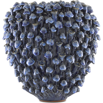 Manitapi Blue Vase by Currey and Company in blue. Made from ceramic in a coastal style.