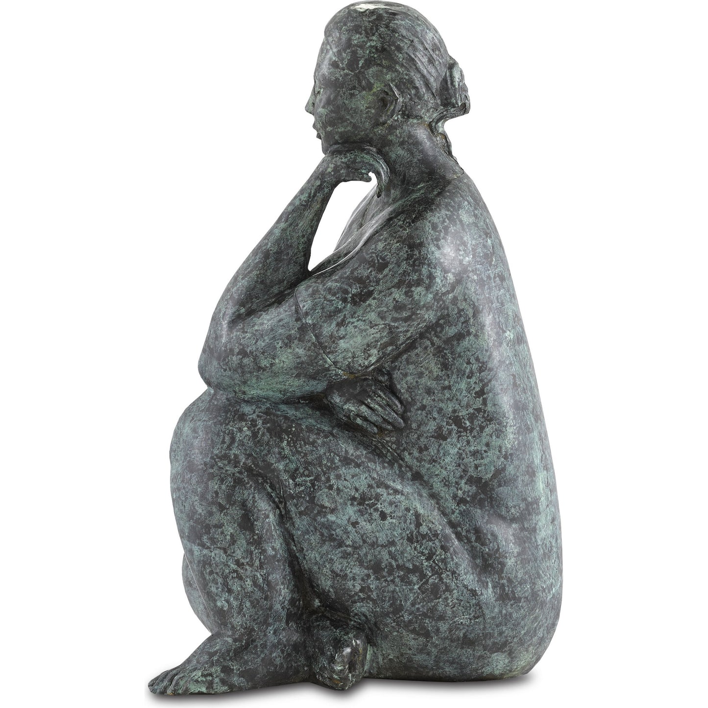 002 SR-890172 | Additional Silo | Lady Meditating by Currey and Company in granite green. Made from bronze in a eclectic & global style.