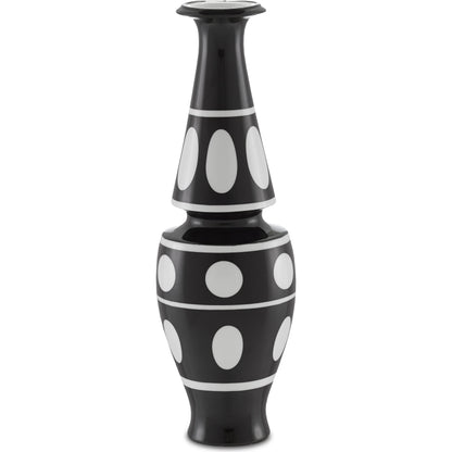 De Luca I Vase by Currey and Company in black, white. Made from porcelain in a modern style.