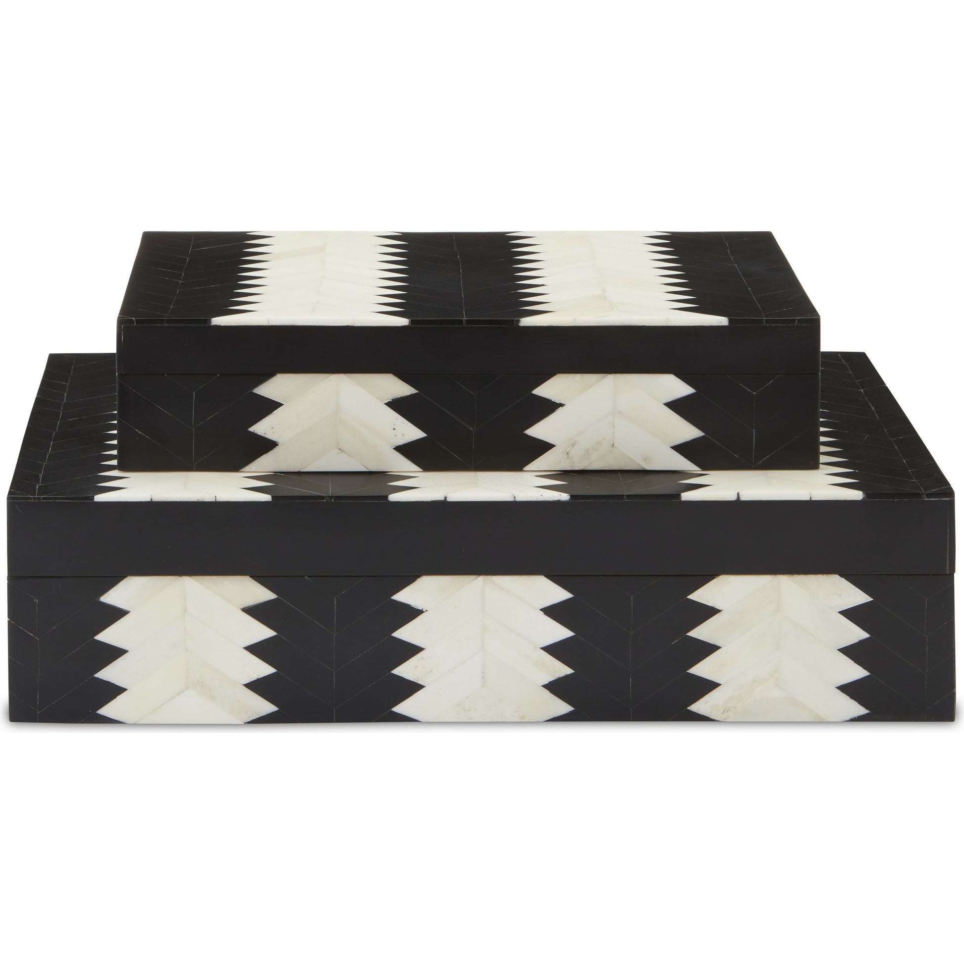 Arrow Box Set by Currey and Company in black, white, natural. Made from bone, wood, composite, fabric in a modern style.