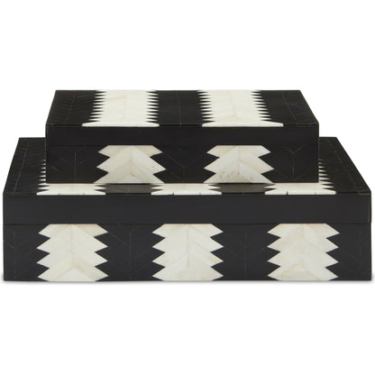 Arrow Box Set by Currey and Company in black, white, natural. Made from bone, wood, composite, fabric in a modern style.
