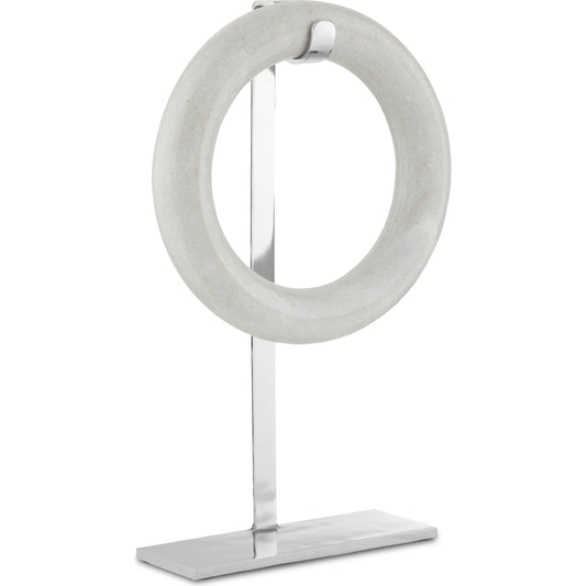 Circle of Life by Currey and Company in nickel, white. Made from wrought iron, stone in a modern style.