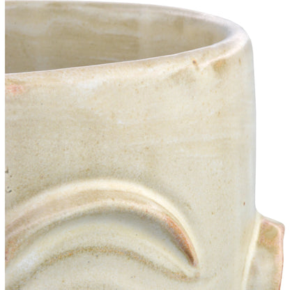 Poet Vase by Currey and Company in milky white. Made from terracotta in a modern style.