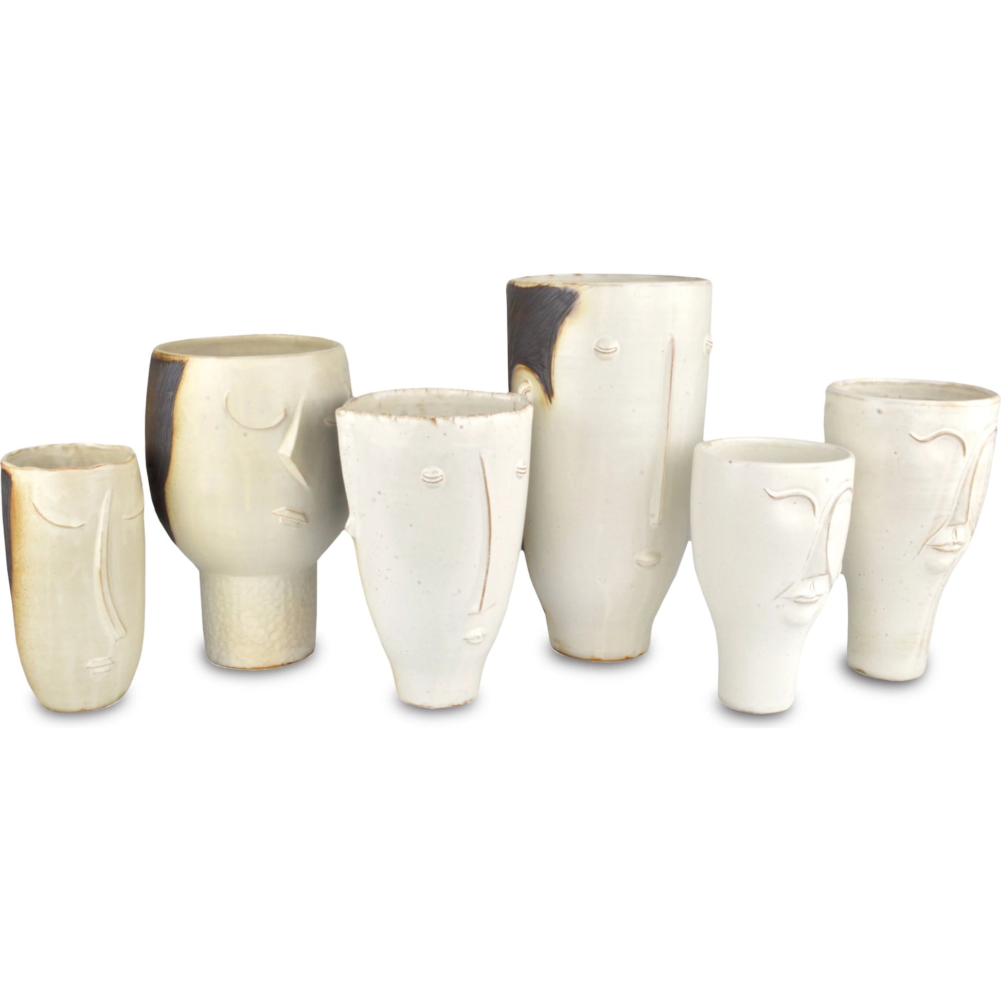 Poet Vase by Currey and Company in milky white. Made from terracotta in a modern style.