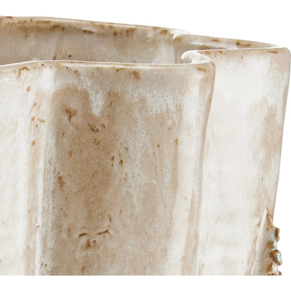 Octopus Vase by Currey and Company in cream, reactive blue. Made from ceramic in a coastal style.