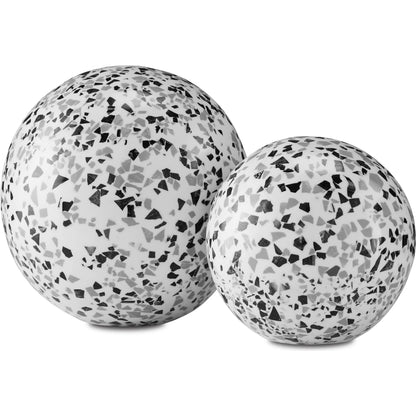 Ross Speckle Ball Set by Currey and Company in black, white, gray. Made from composite in a transitional style.