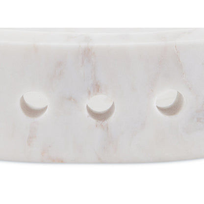 Freya Marble Tray by Currey and Company in white. Made from marble in a coastal style.