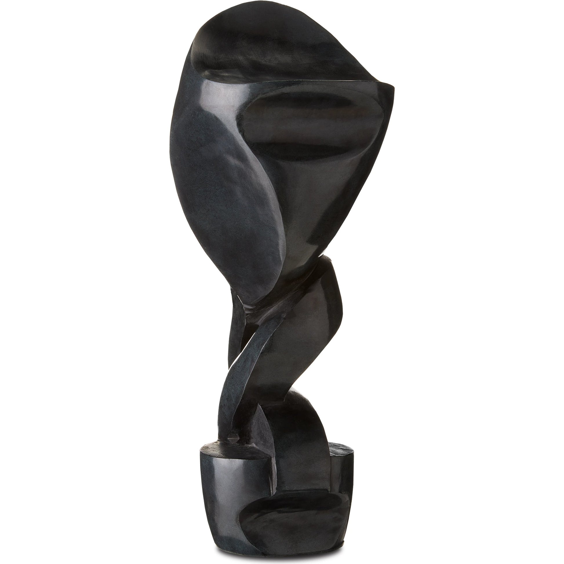 Roland Sculpture by Currey and Company in polished gray. Made from marble in a modern style.