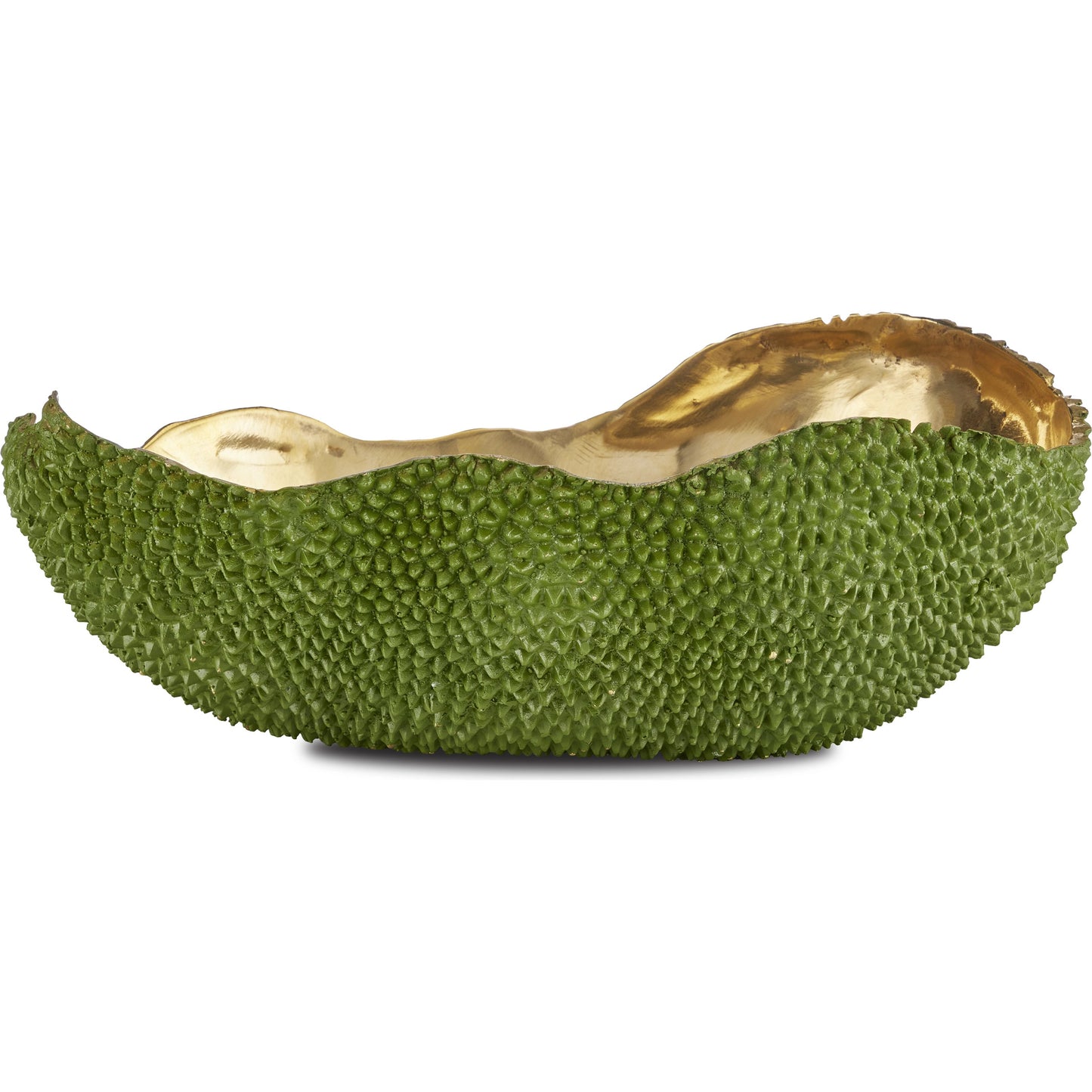 002 SI-1998769 | Additional Silo | Jackfruit Oval Bowl by Currey and Company in green, gold. Made from bronze in a modern style.