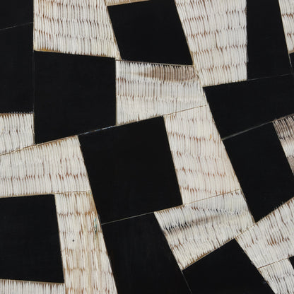 Bindu Box Set by Currey and Company in natural, black, linen. Made from chiseled horn, composite, linen, engineered hardwood in a modern style.